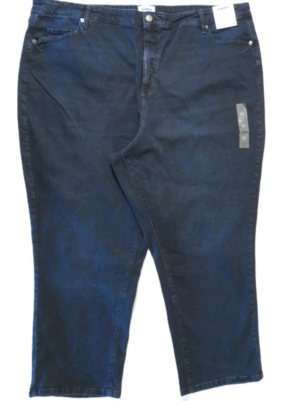 NWT Sonoma High Rise Straight Leg Jeans 28W Dark Wash Blue Rinse Stretch